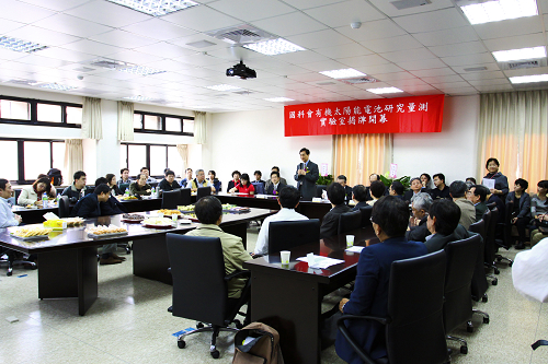 國科會記者會於中央大學舉辦，中大代理校長劉振榮致詞。許博雲攝