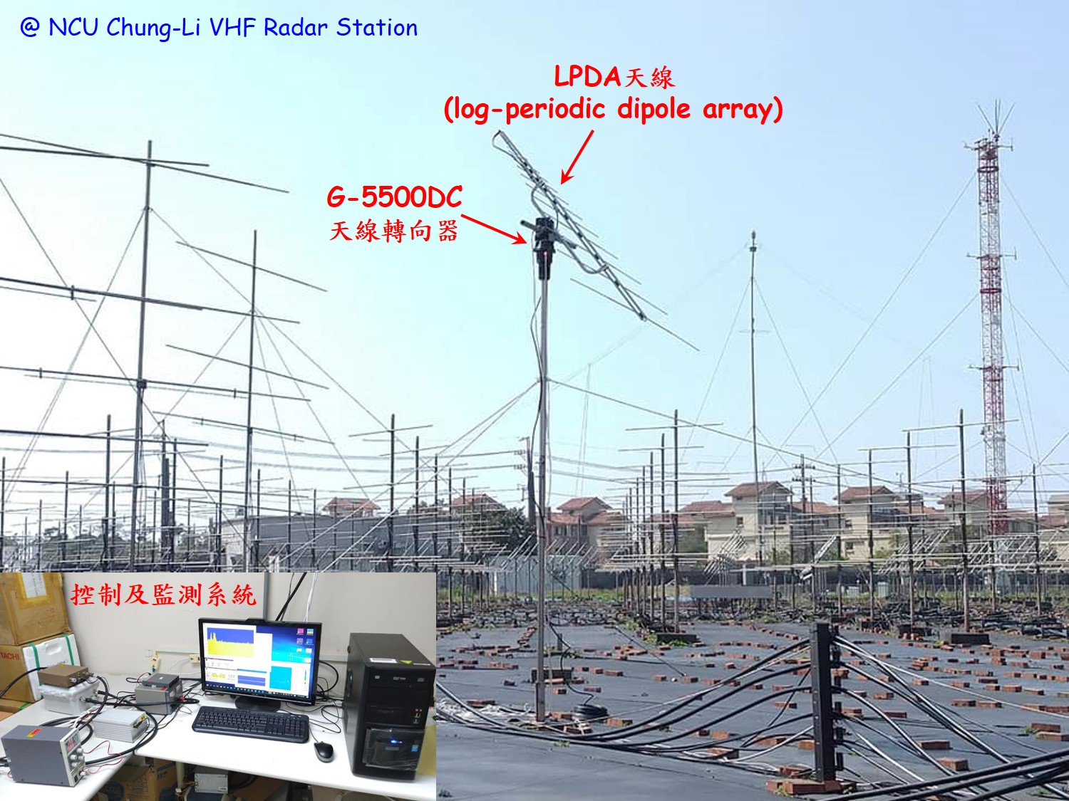太空系楊雅惠教授團隊於中央大學中壢特高頻雷達站建置的臺灣太陽無線電波觀測站。照片由楊雅惠提供。